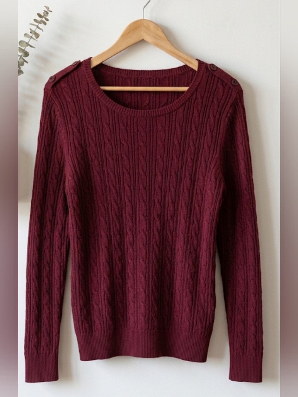 Sonoma Cable Knit Burgundy Sweater Size Large